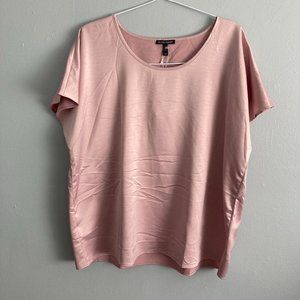NWT Eileen Fisher Pink Oversized Tshirt Blouse Size M Polyester